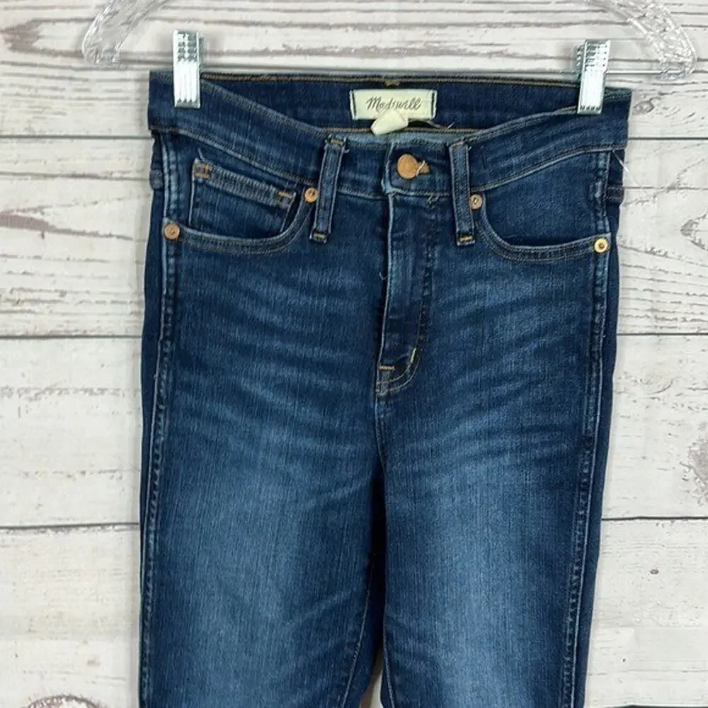 Madewell Jeans Womens 25 Blue 10 Inch High Rise Skinny‎ Stretch Casual Modern